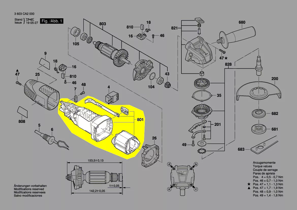 boîtier avec stator réf. 2 609 006 892 Bosch